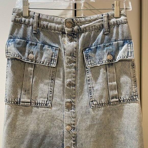 We the Free Denim Midi Skirt with Button Front - Picture 2 of 6